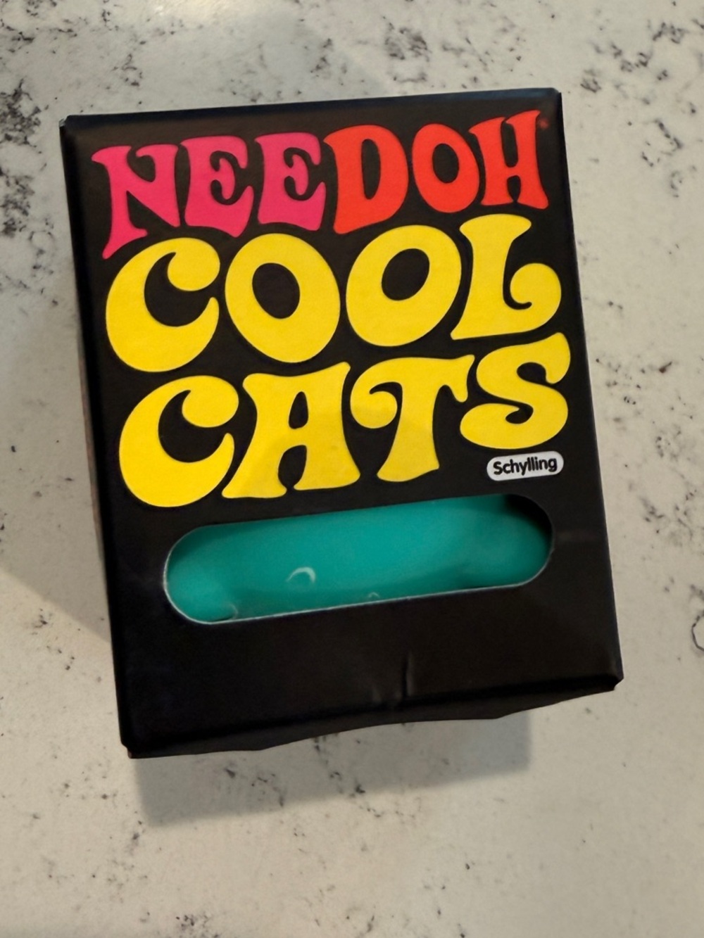 Needoh Cool Cats Cat- Squishy Squeeze Stress Fidgit Toy Teal Schylling NEW!!